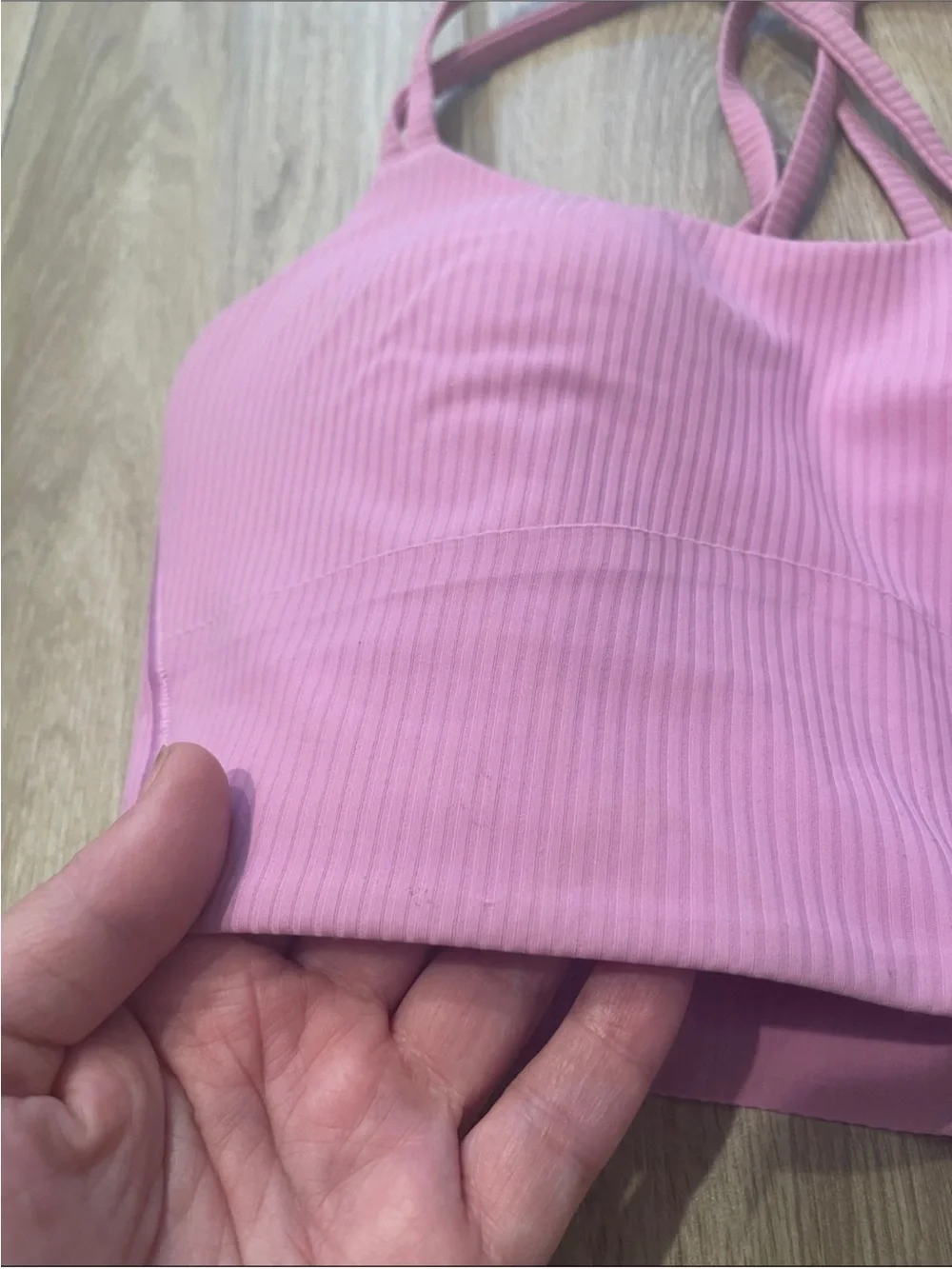 Lululemon Like A Cloud Ribbed Longline Bra Dahlia Mauve Sz 4 B/ C